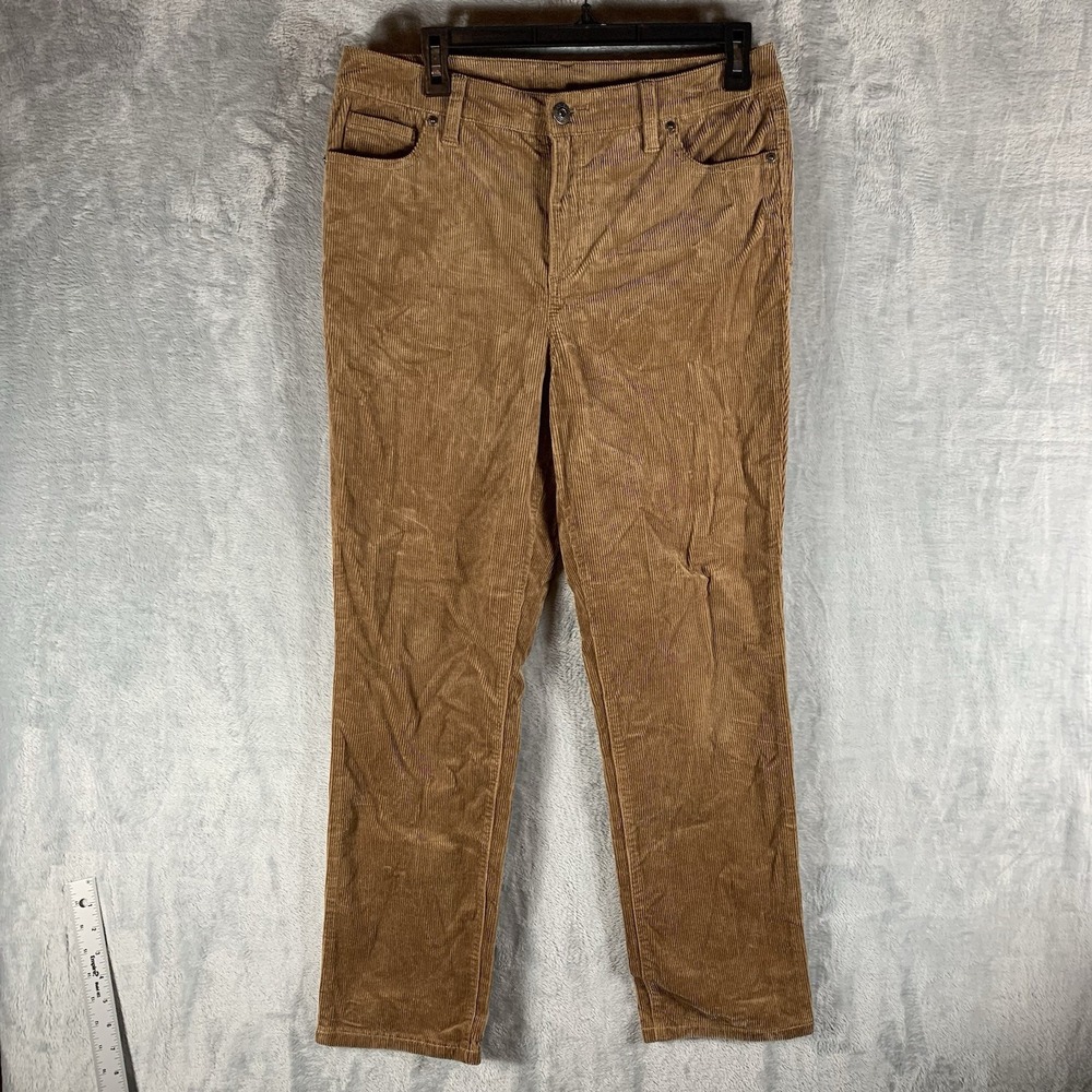 Style & Co Women's Cordorouy Pants 10P Petite Camel Tan Straight Leg High Rise